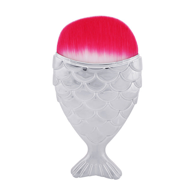 1 PC Fashion Mermaid Makeup Brushes Powder Blush Foundation Cosmetic Tools Mermaid Fish Brush Highlight Contour Make up Brushes