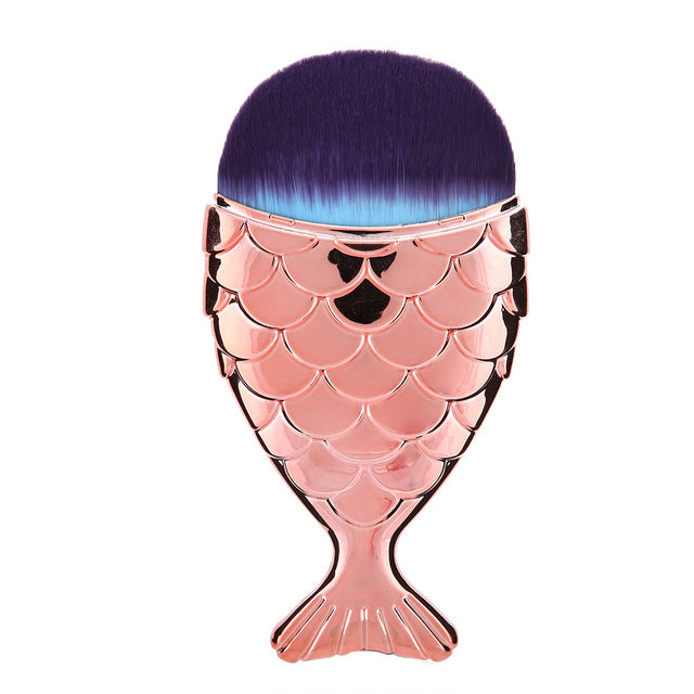 1 PC Fashion Mermaid Makeup Brushes Powder Blush Foundation Cosmetic Tools Mermaid Fish Brush Highlight Contour Make up Brushes