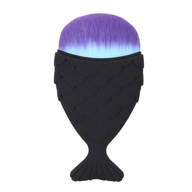 1 PC Fashion Mermaid Makeup Brushes Powder Blush Foundation Cosmetic Tools Mermaid Fish Brush Highlight Contour Make up Brushes