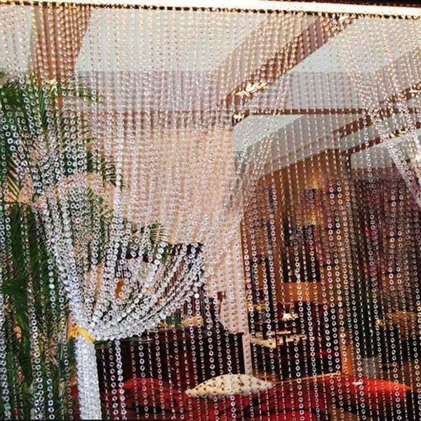 1 Roll Beads 99FT 30M Octagonal Acrylic Crystal Beads Curtains DIY Window Door Curtain Party Wedding Passage Backdrop Decoration