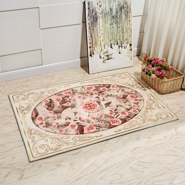 Europe Style Plant Flowers Carpet Area Rug For Bedroom Livingroom Carpet Kitchen Baths Mat Door Mat Anti-Slip Home Decoration