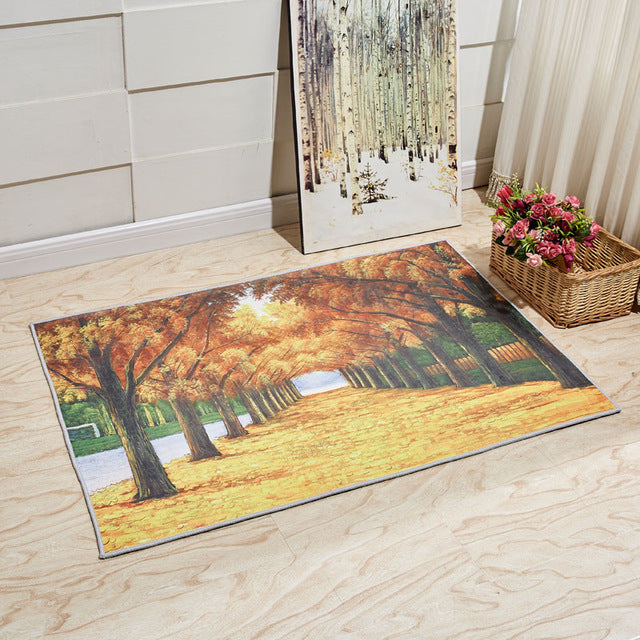 Europe Style Plant Flowers Carpet Area Rug For Bedroom Livingroom Carpet Kitchen Baths Mat Door Mat Anti-Slip Home Decoration