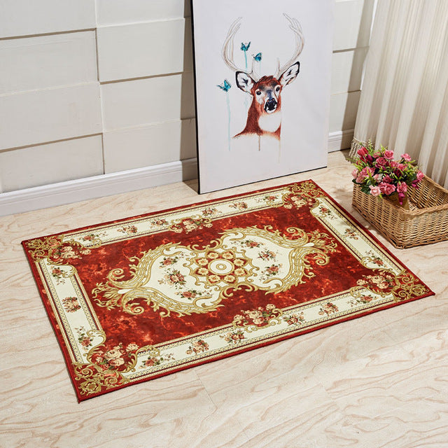 Europe Style Plant Flowers Carpet Area Rug For Bedroom Livingroom Carpet Kitchen Baths Mat Door Mat Anti-Slip Home Decoration