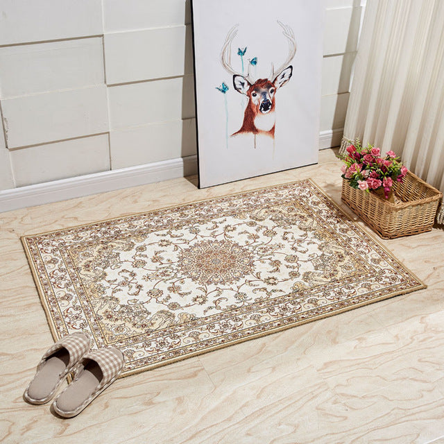 Europe Style Plant Flowers Carpet Area Rug For Bedroom Livingroom Carpet Kitchen Baths Mat Door Mat Anti-Slip Home Decoration
