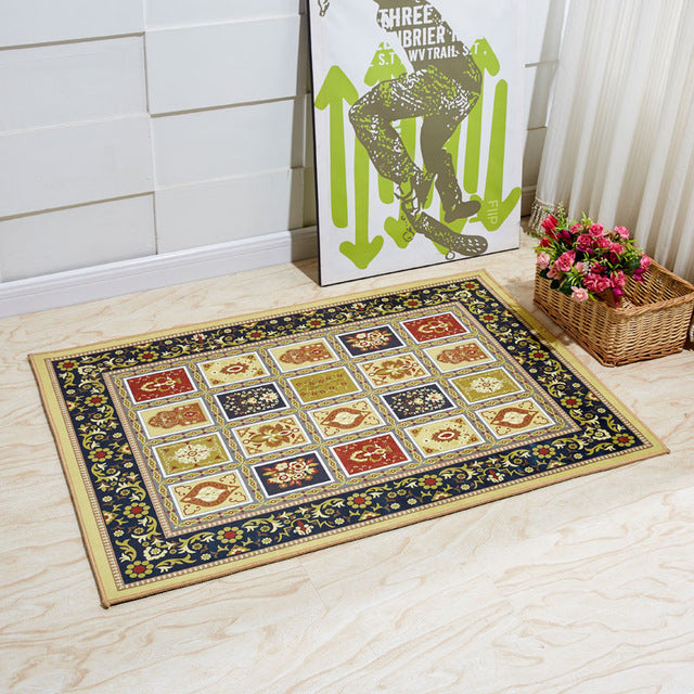 Europe Style Plant Flowers Carpet Area Rug For Bedroom Livingroom Carpet Kitchen Baths Mat Door Mat Anti-Slip Home Decoration