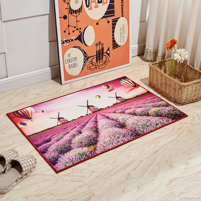 Europe Style Plant Flowers Carpet Area Rug For Bedroom Livingroom Carpet Kitchen Baths Mat Door Mat Anti-Slip Home Decoration