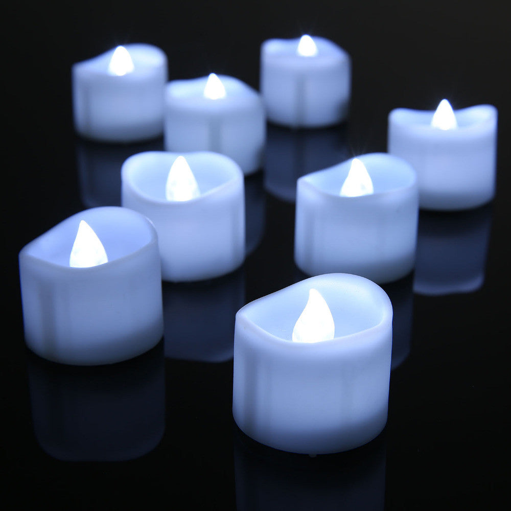 12 pcs/lot Flameless Candle Lamp Electronic Cold Cool White Candele LED Tealight Home Dinner Room Party Decor Votive Velas Boda