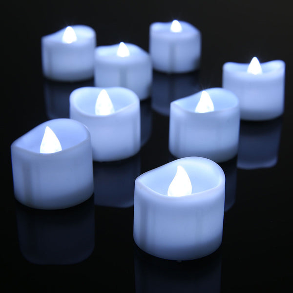 12 pcs/lot Flameless Candle Lamp Electronic Cold Cool White Candele LED Tealight Home Dinner Room Party Decor Votive Velas Boda