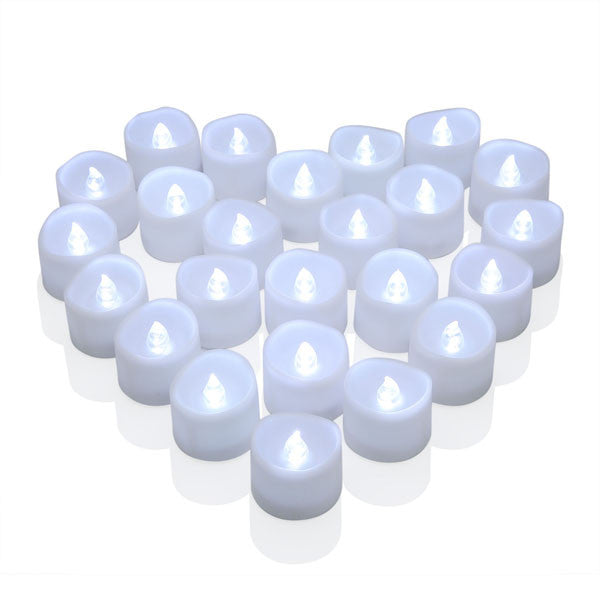 12 pcs/lot Flameless Candle Lamp Electronic Cold Cool White Candele LED Tealight Home Dinner Room Party Decor Votive Velas Boda